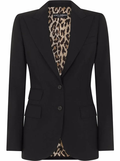 Peak-Lapel Single-Breasted Blazer