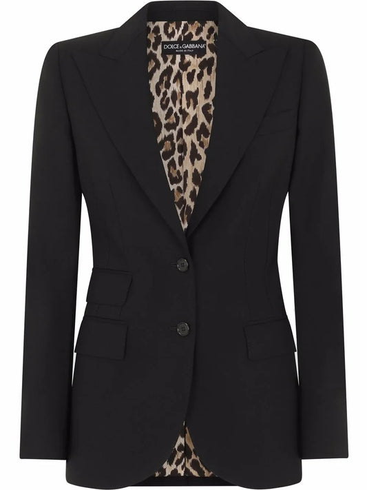 Peak-Lapel Single-Breasted Blazer