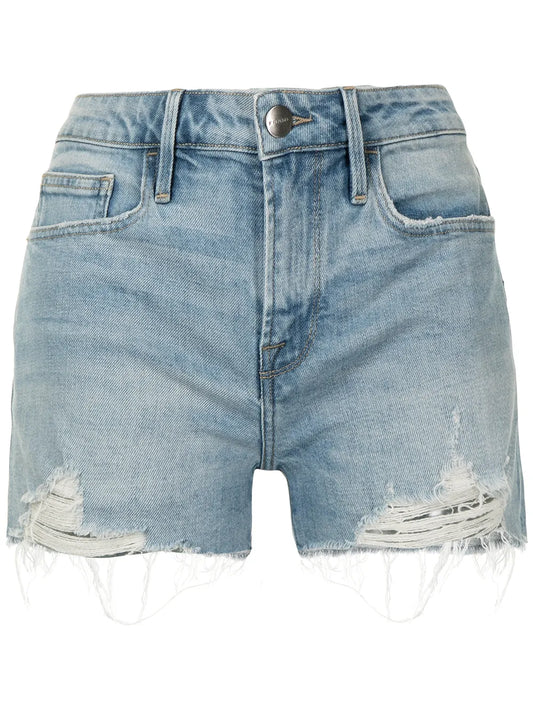 Distressed Denim Shorts