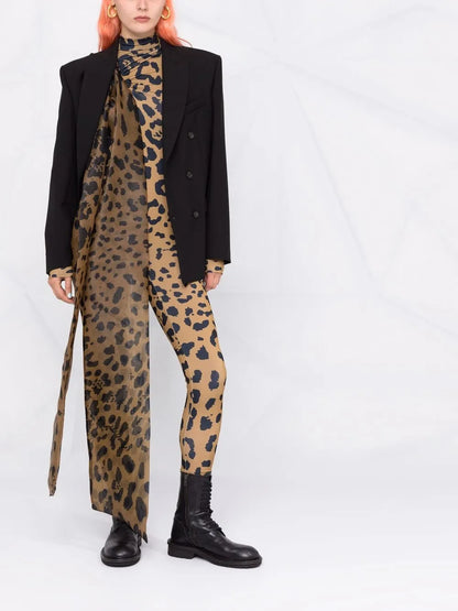 Leopard-Print Bodycon Jumpsuit