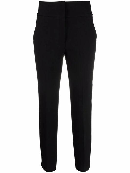 High-Rise Slim-Fit Trousers