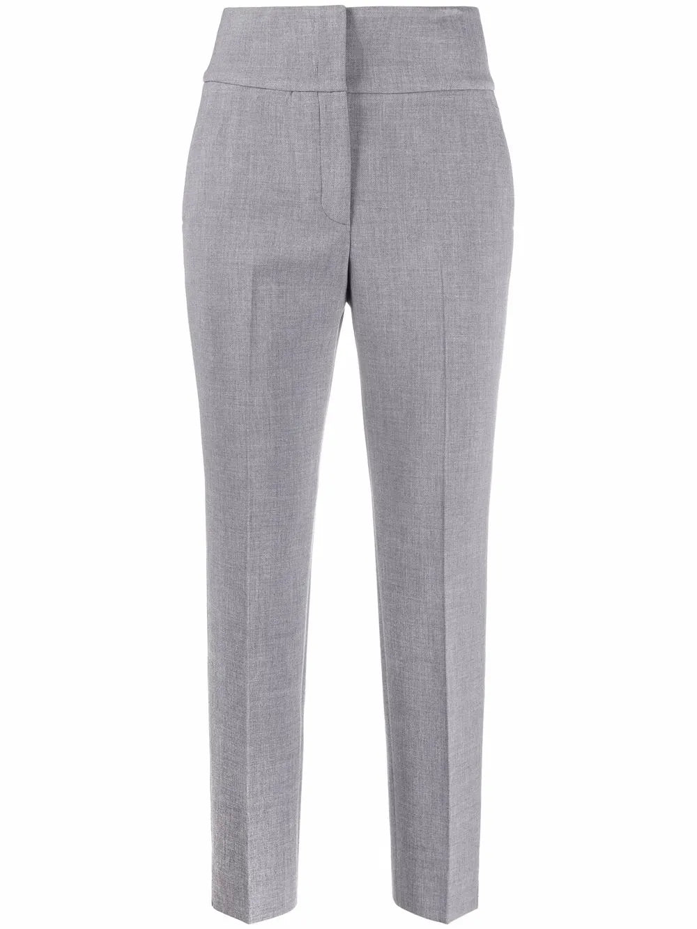 High-Rise Slim-Fit Trousers