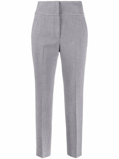 High-Rise Slim-Fit Trousers
