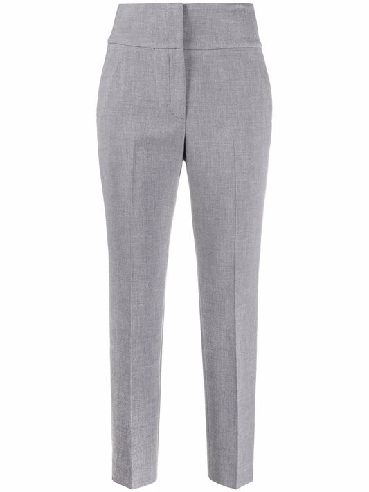High-Rise Slim-Fit Trousers