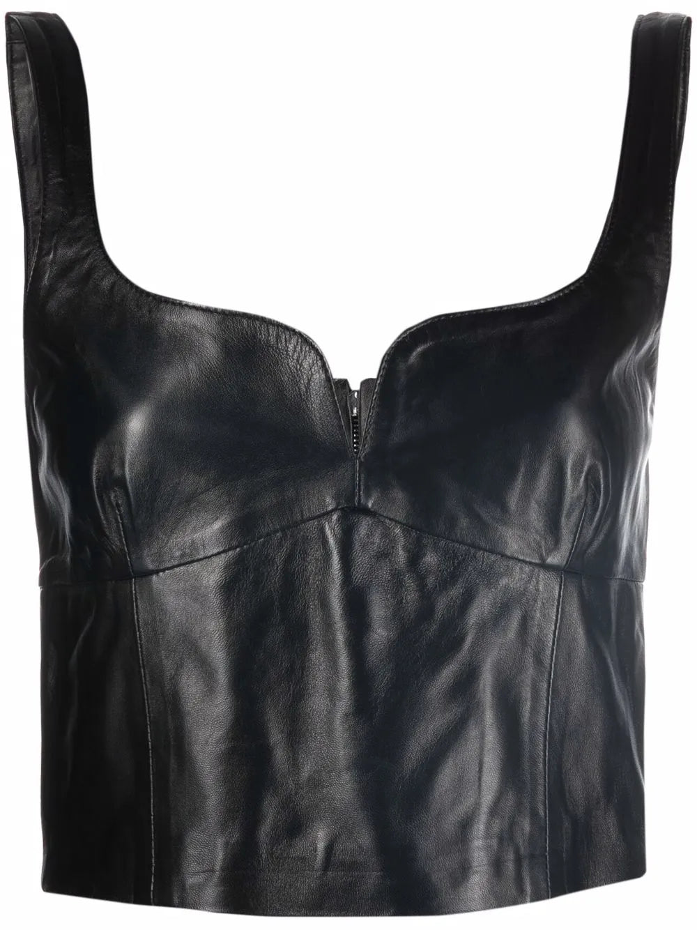 Cropped Leather Vest