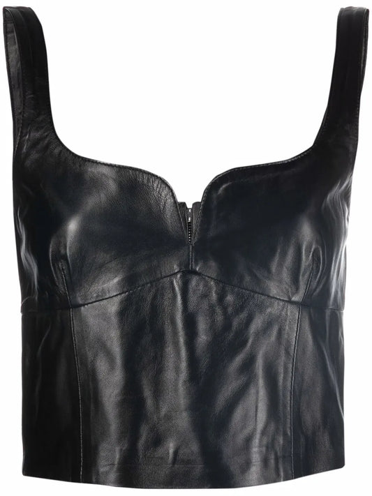 Cropped Leather Vest