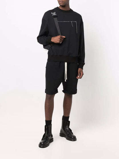 Contrast-Stitching Crewneck Sweatshirt