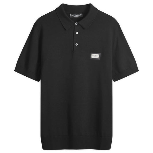 Badge Logo Knitted Polo Shirt