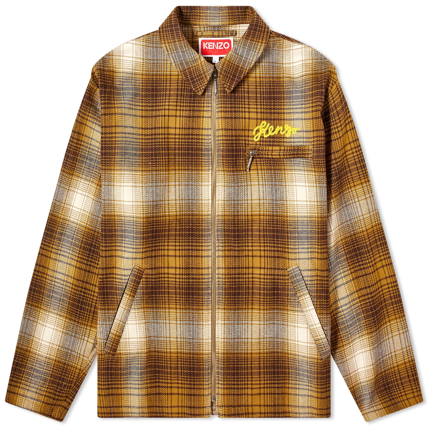 Checked Plaid Zip Overshirt