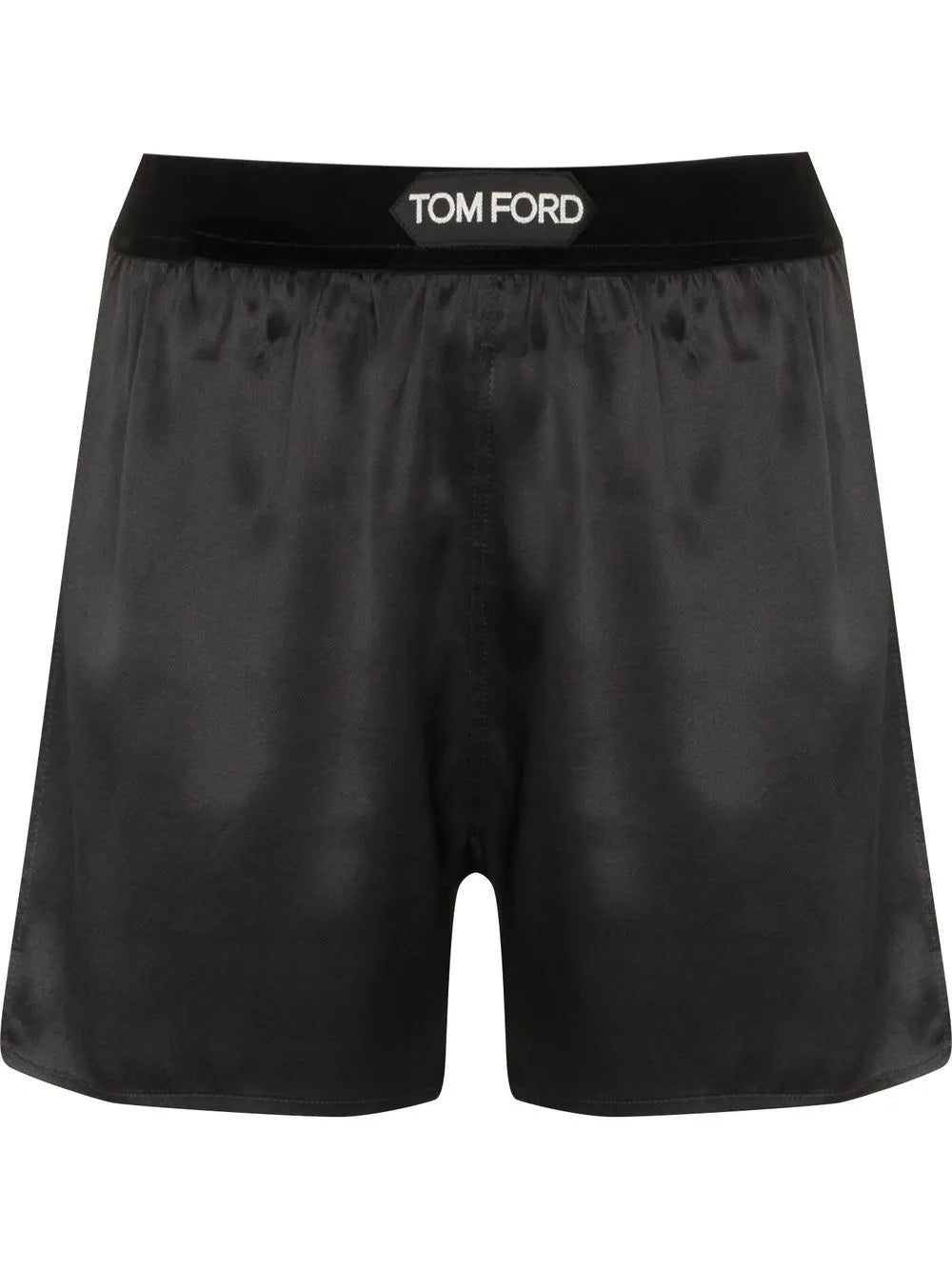 Logo-Waistband Silk Shorts