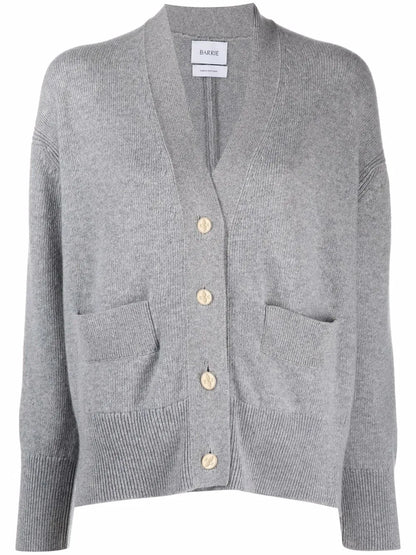 Rib-Detail Cashmere Cardigan