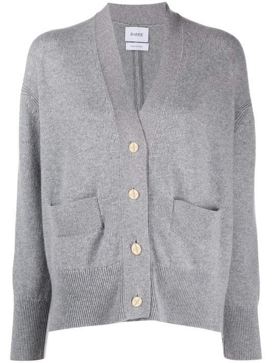 Rib-Detail Cashmere Cardigan