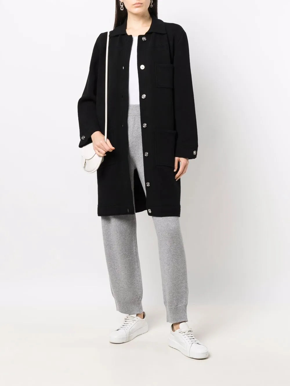 Single-Breasted Cashmere-Cotton Blend Coat