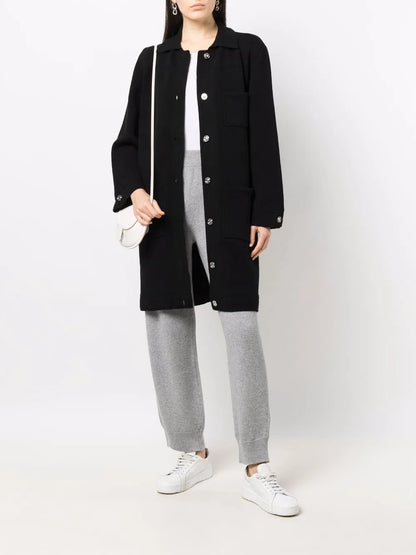 Single-Breasted Cashmere-Cotton Blend Coat