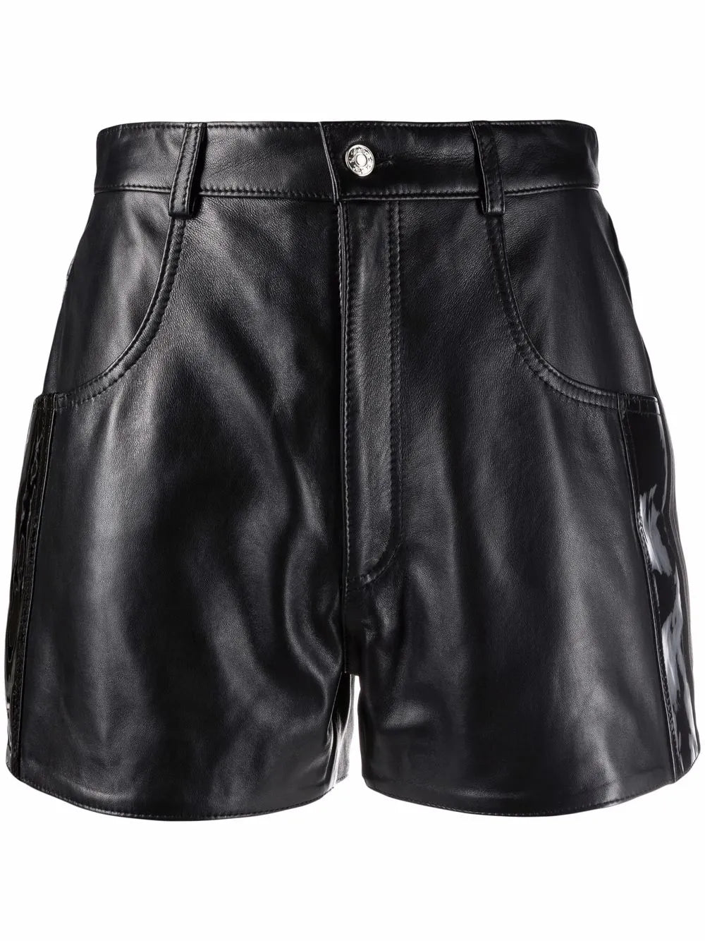 High-Waisted Leather Shorts