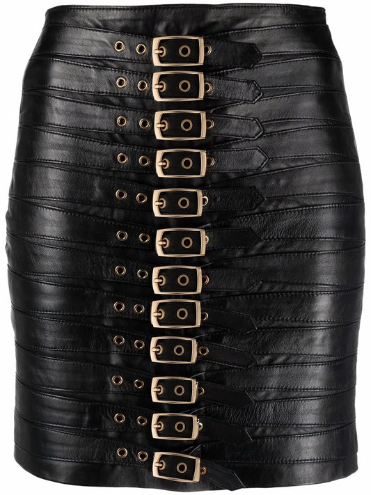 Buckle-Detail Mini Skirt