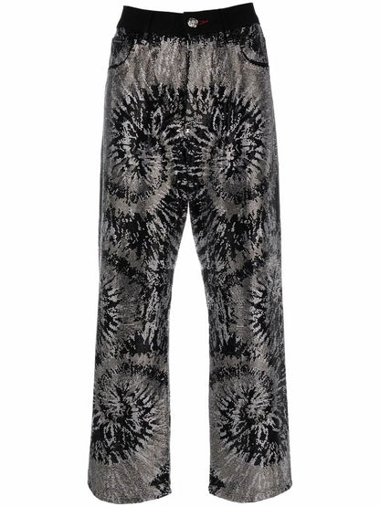 Embellished Wide-Leg Jeans