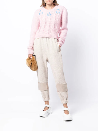 Textured Panel-Detail Track Pants