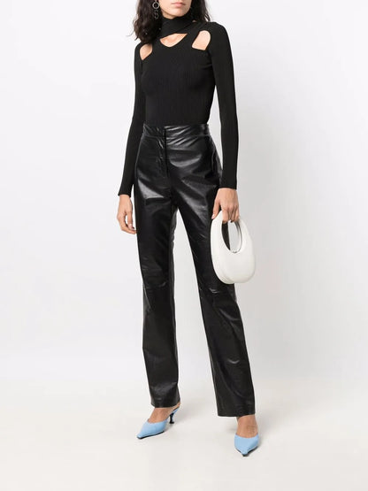 Cut-Out Ribbed Sweater