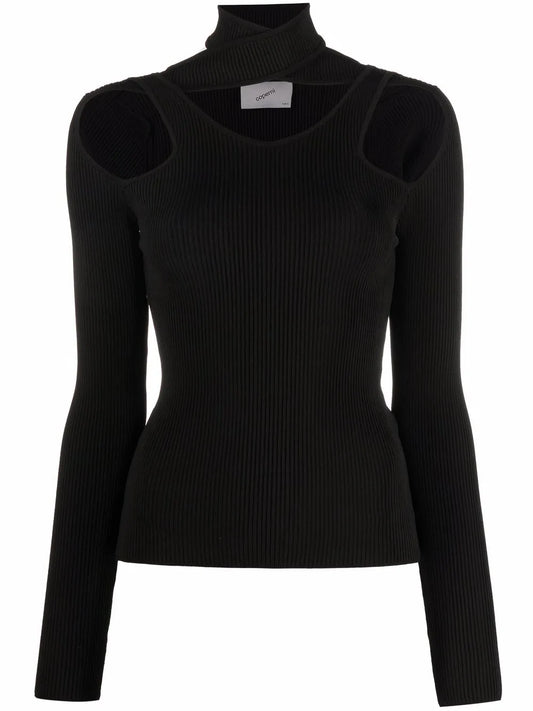 Cut-Out Ribbed Sweater
