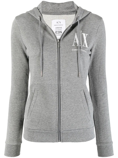 Logo-Print Zip-Up Hoodie