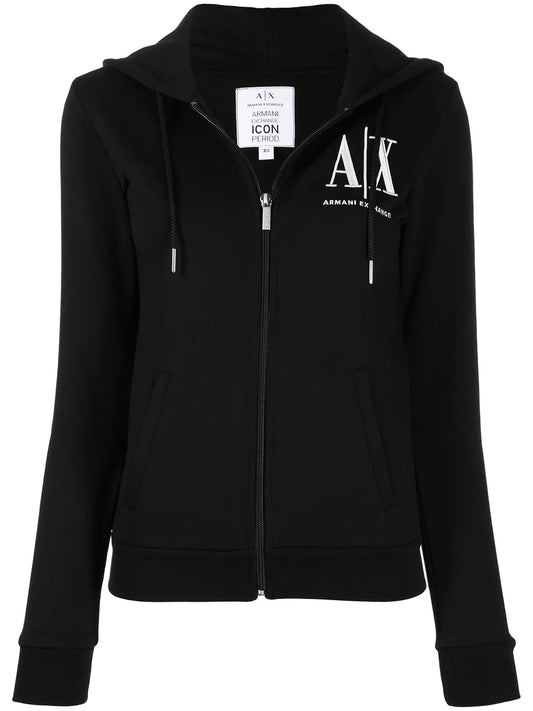 Logo-Print Zip-Up Hoodie