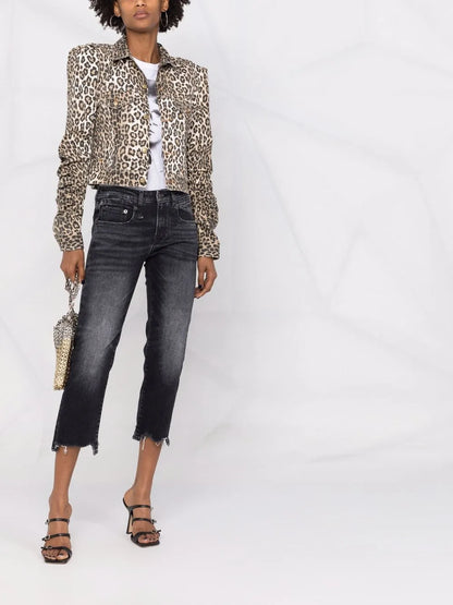 Raw-Cut Cropped Jeans