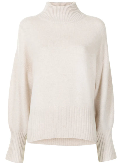 Mock-Neck Curved Hem Jumper