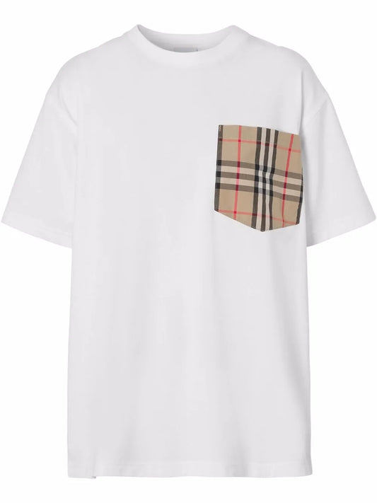 Vintage Check Pocket Cotton T-Shirt