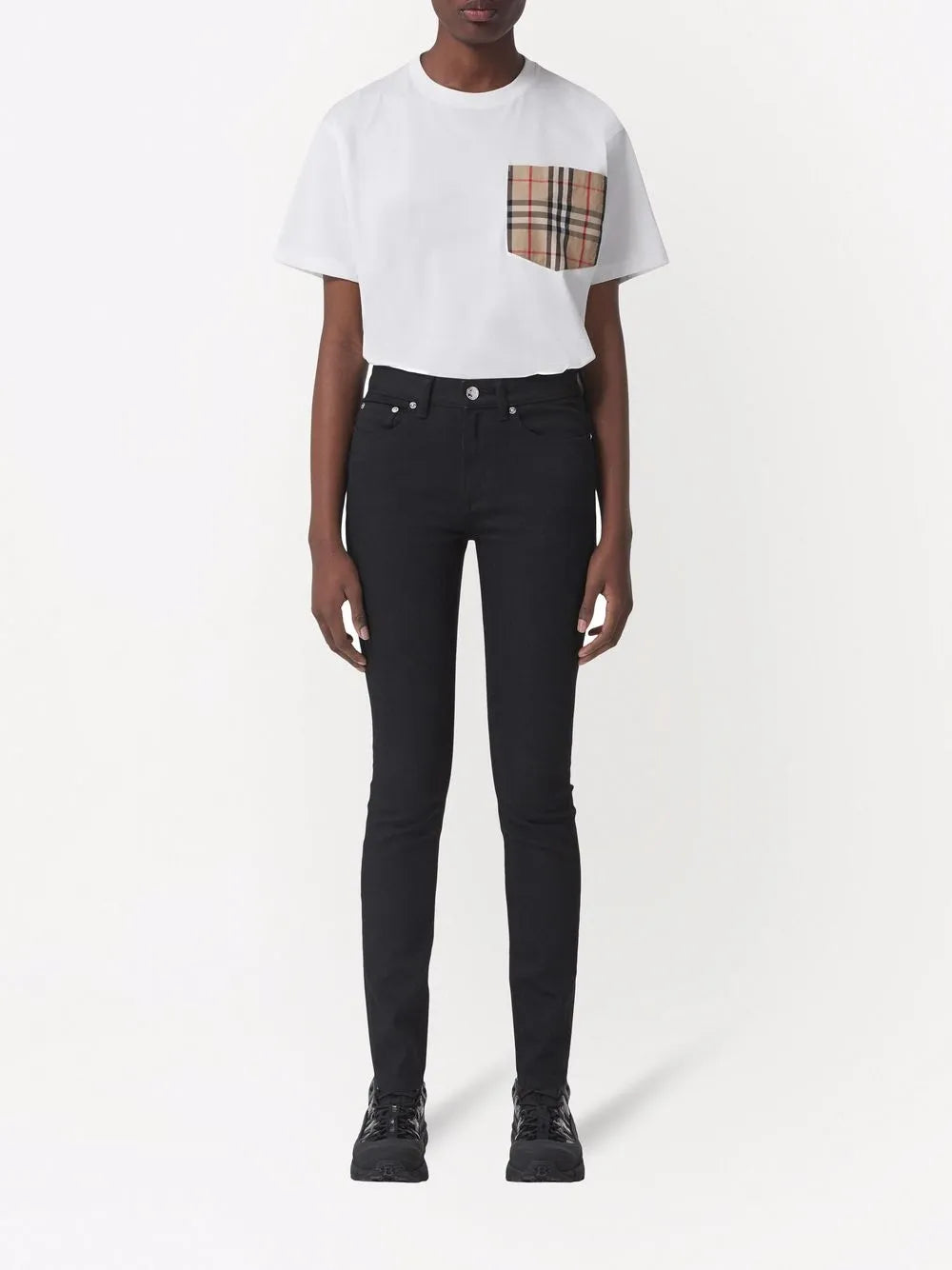Vintage Check Pocket Cotton T-Shirt