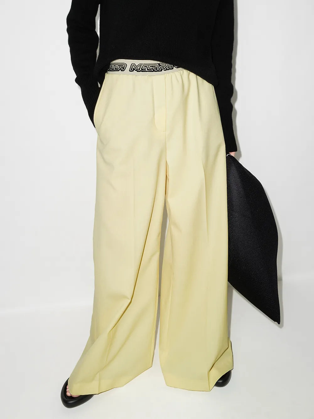 Logo-Waistband Palazzo Trousers