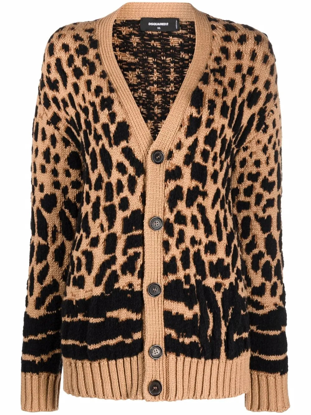 Leopard-Knit Cardigan