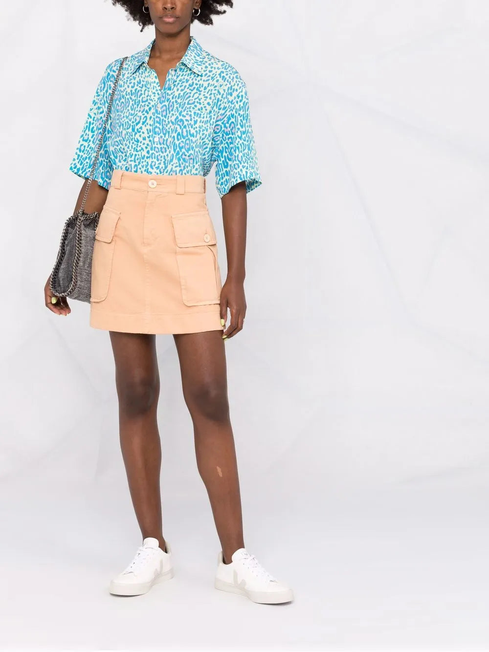 Leopard Print Short-Sleeve Shirt