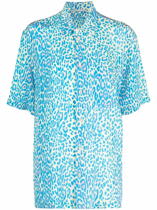 Leopard Print Short-Sleeve Shirt