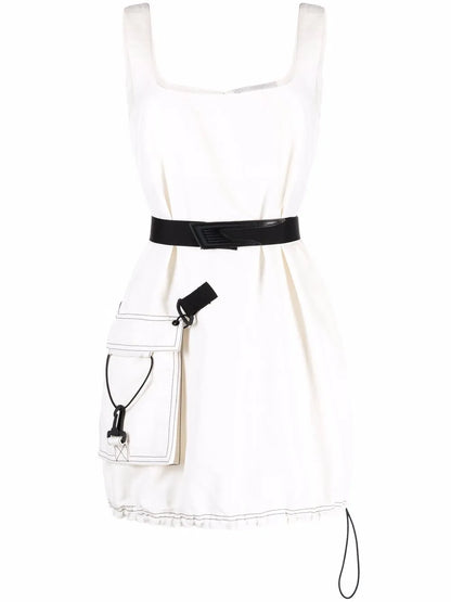 Sleeveless Belted Dress