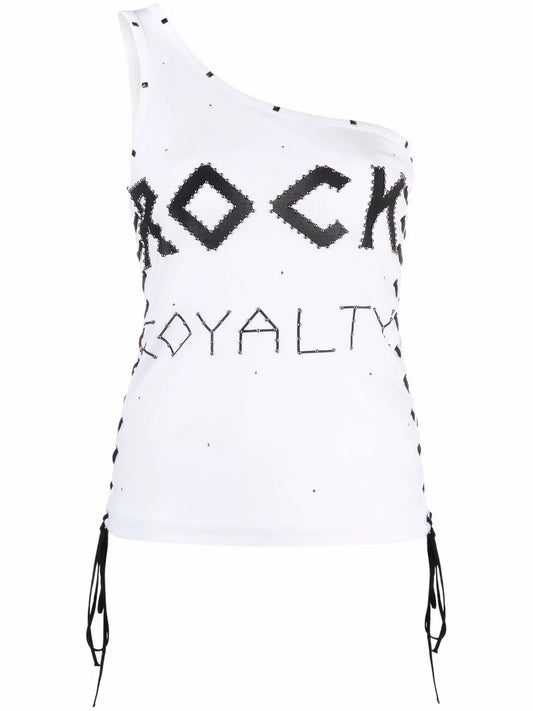 Studded One-Shoulder Vest Top