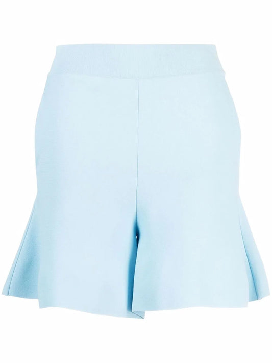 Peplum-Hem Crepe Shorts