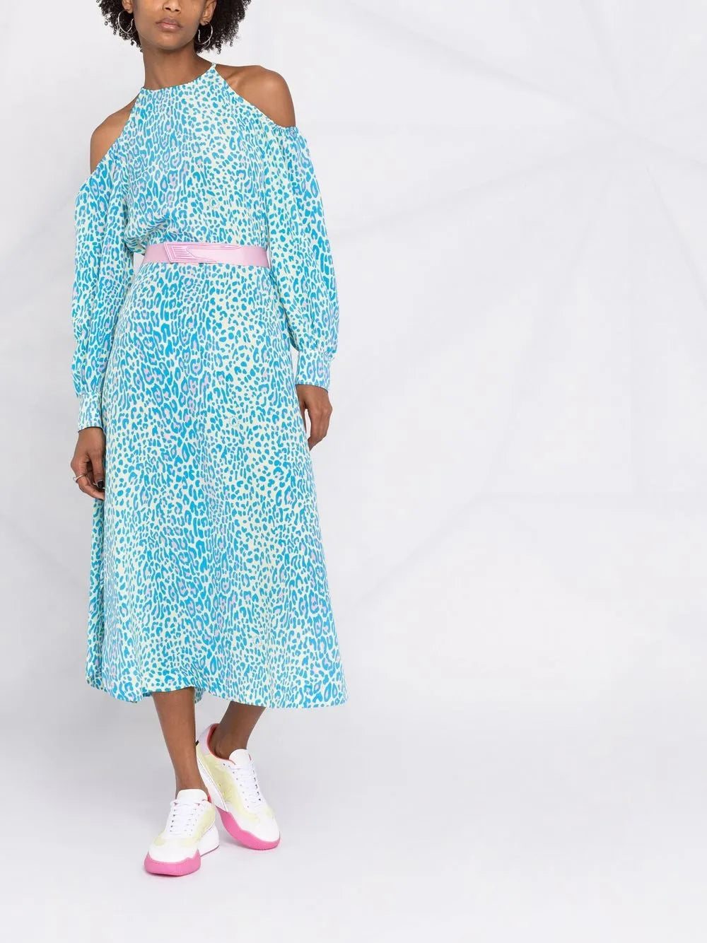 Leopard-Print Belted Dress