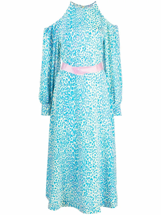 Leopard-Print Belted Dress