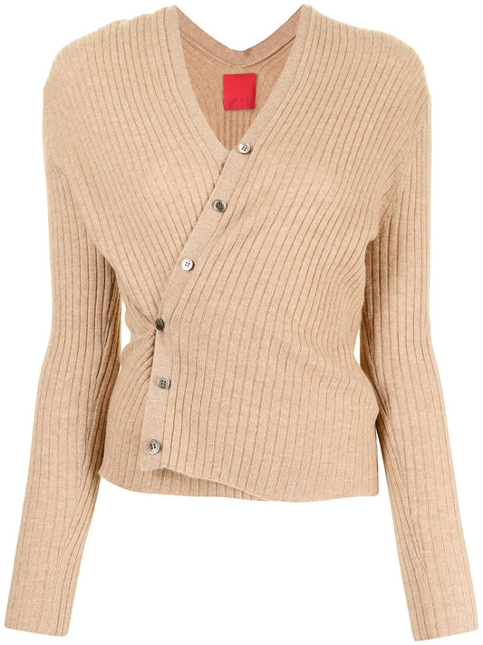 Inez Ribbed-Knit Cropped Cardigan