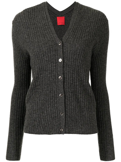 Inez Ribbed-Knit Cropped Cardigan
