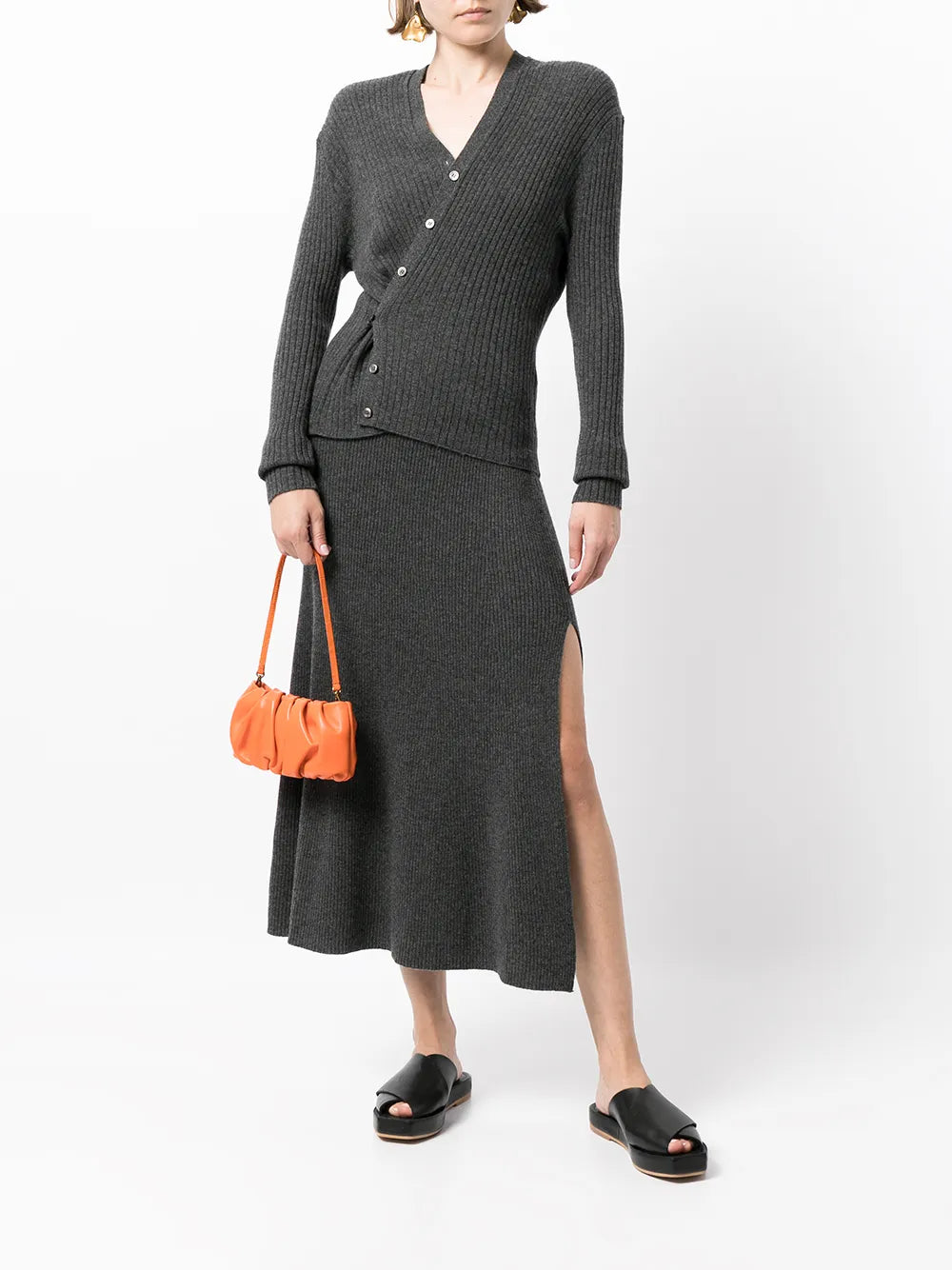 Inez Ribbed-Knit Cropped Cardigan