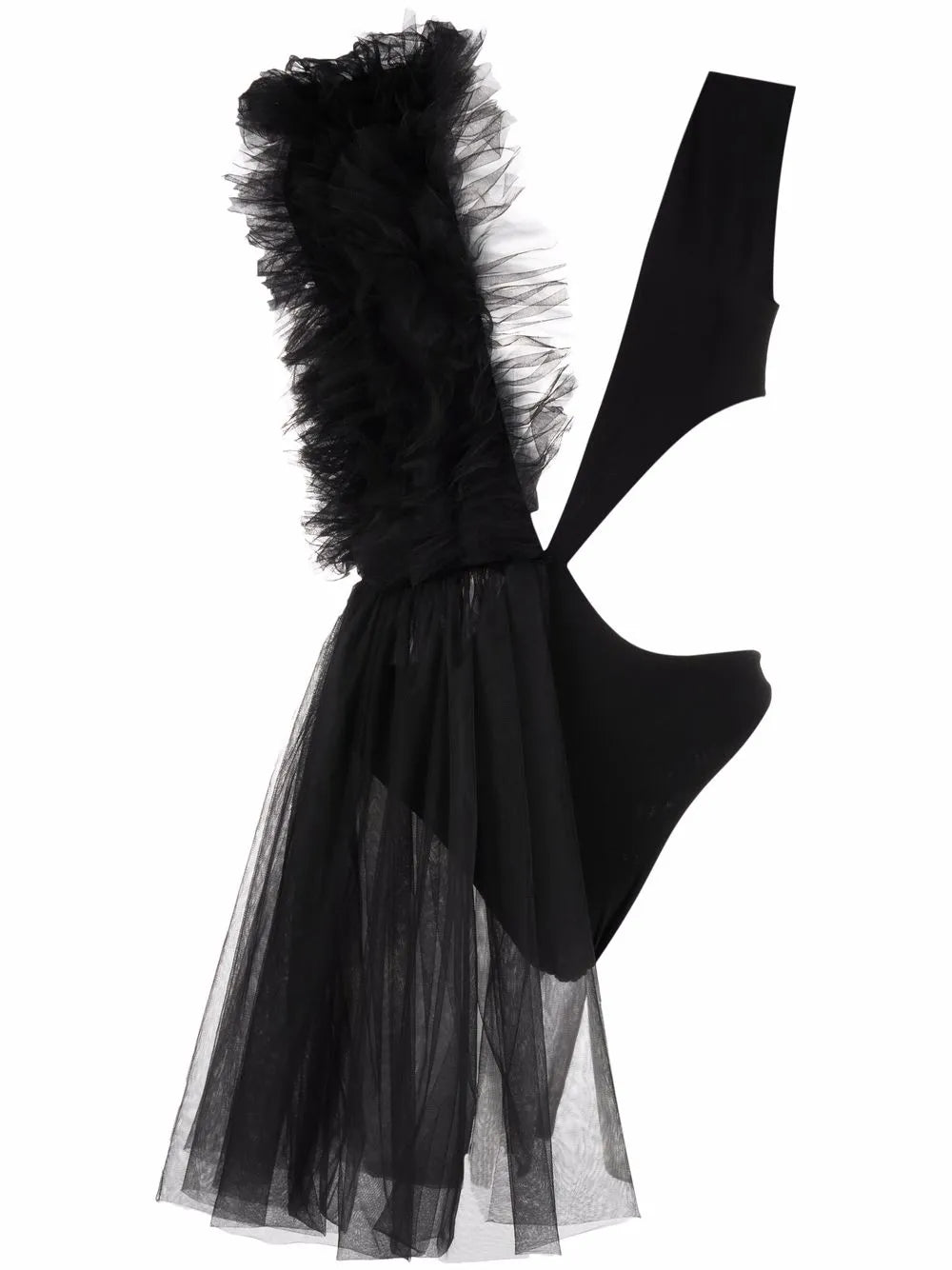 Asymmetrical Ruffle-Trim Bodysuit