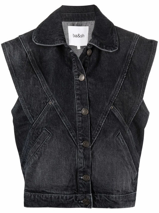 Panelled Denim Waistcoat