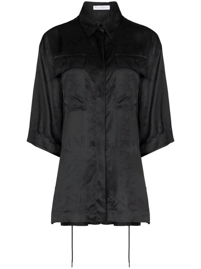 Logo-Print Drawstring Shirt