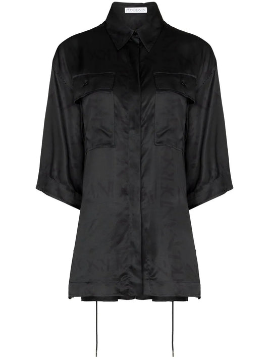 Logo-Print Drawstring Shirt
