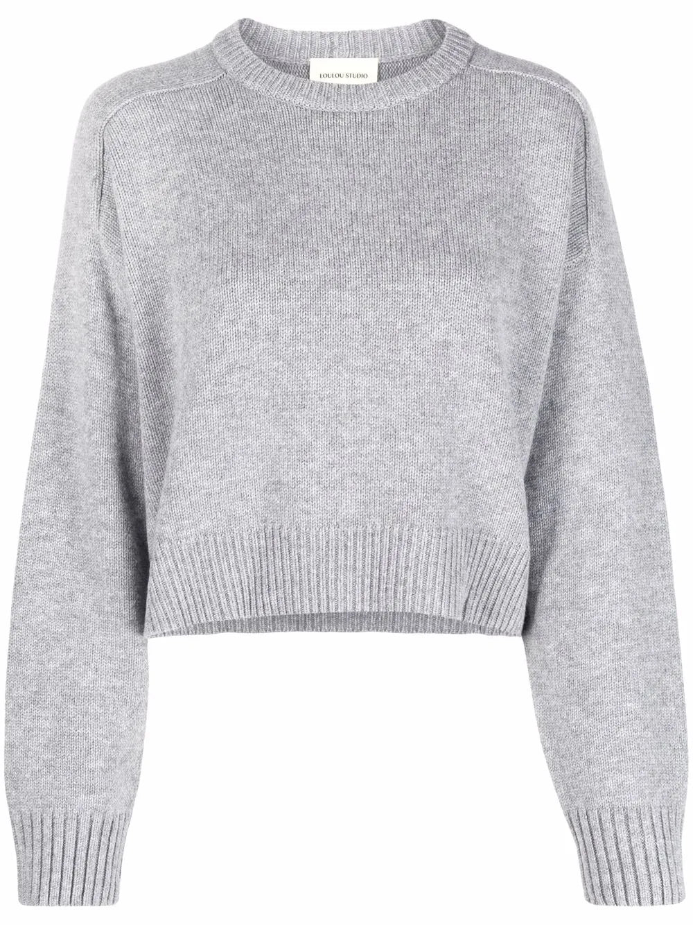 Ribbed-Trim Cropped Jumper