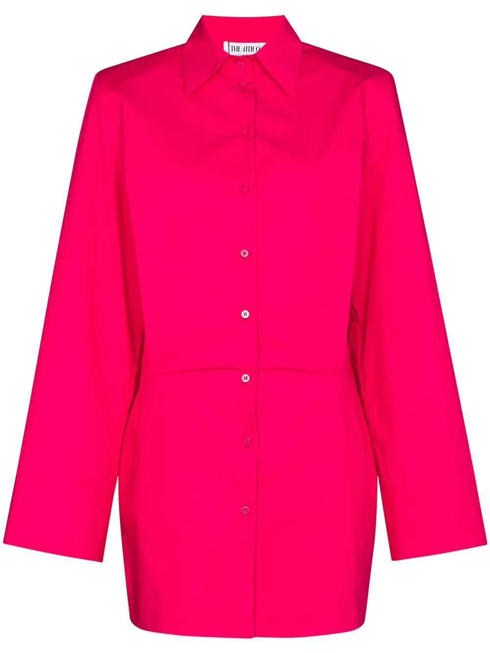 Wide-Sleeve Cotton Shirt Dress