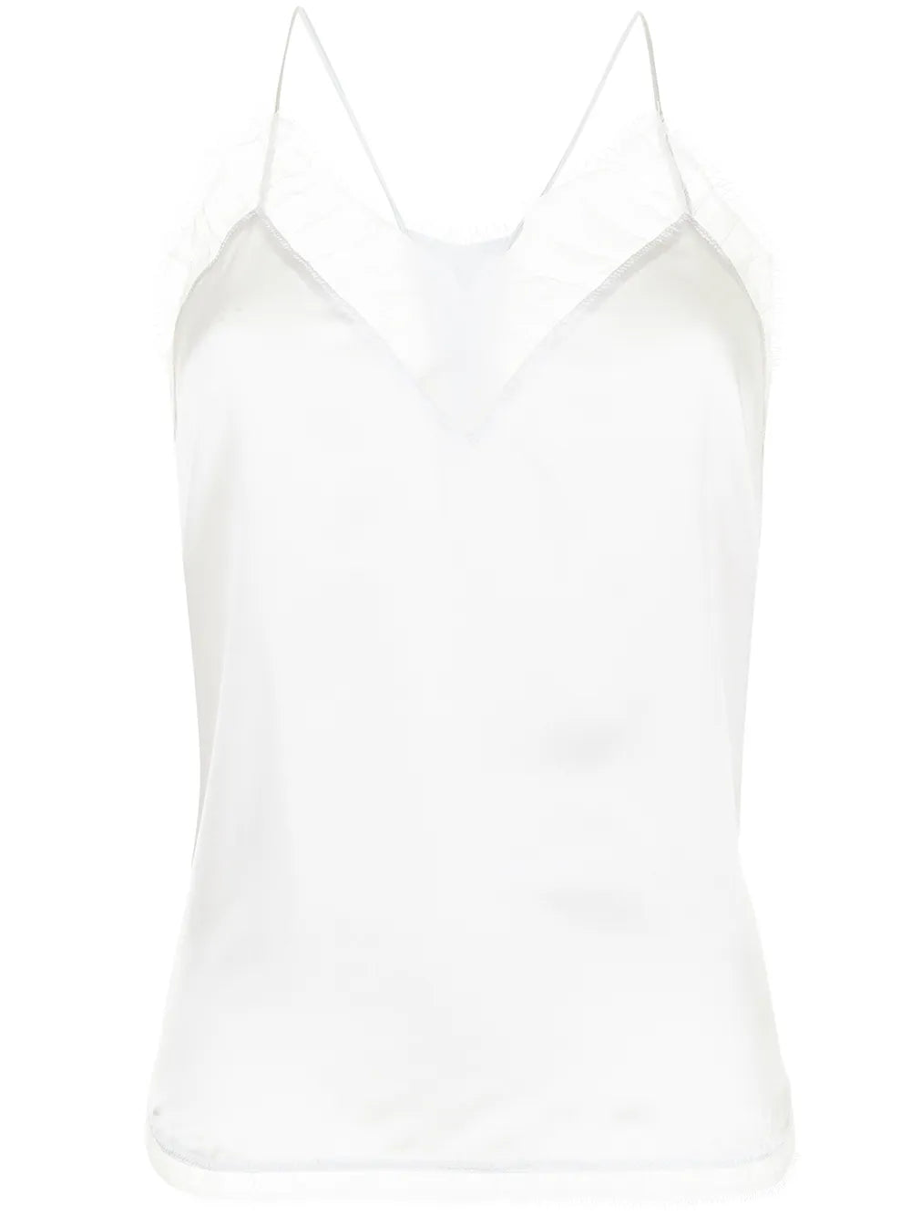 Lace-Trimmed Silk Top