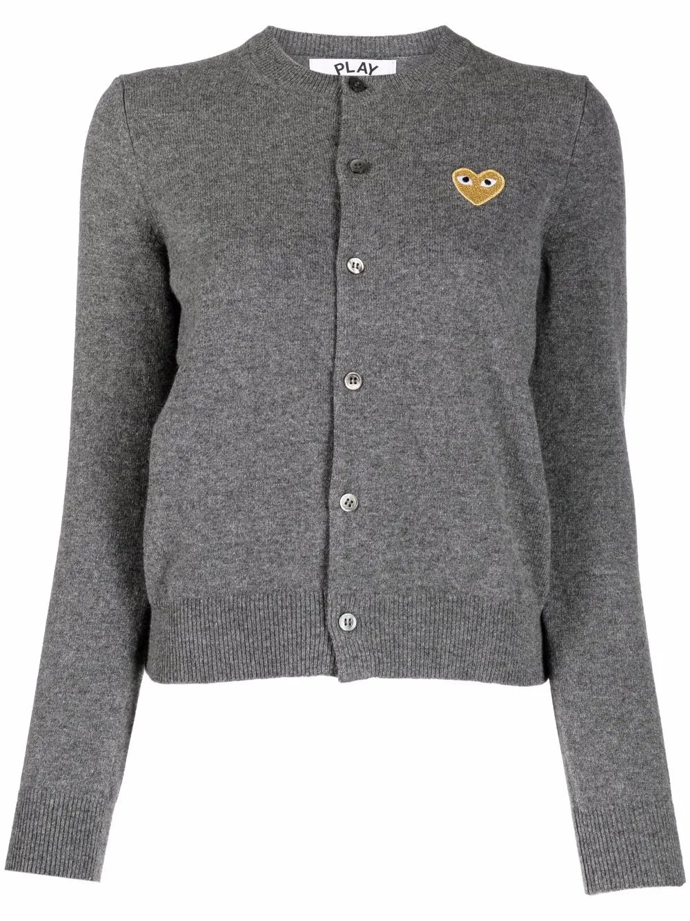 Embroidered Heart Wool-Knit Cardigan